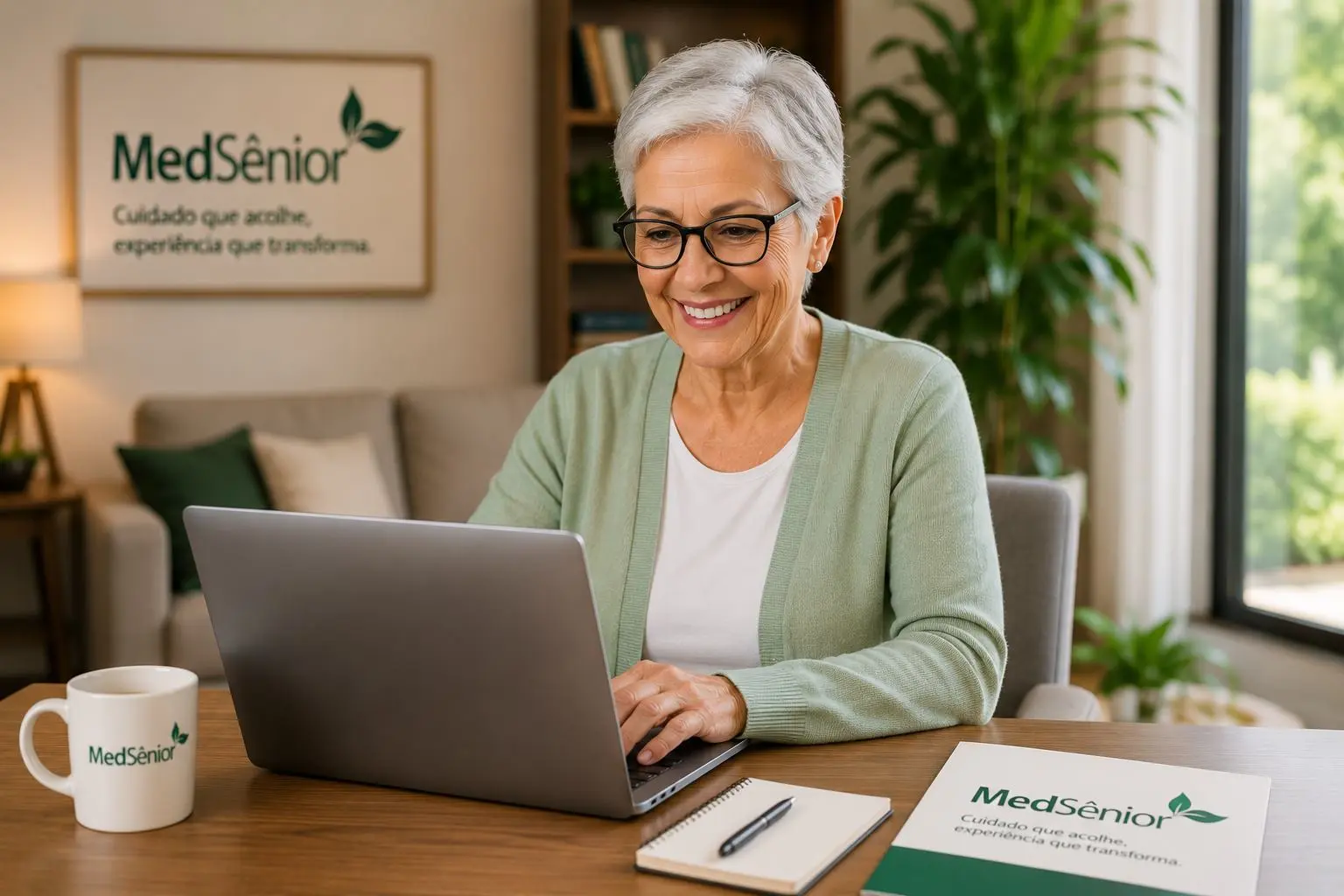 Cliente MedSênior utilizando atendimento online